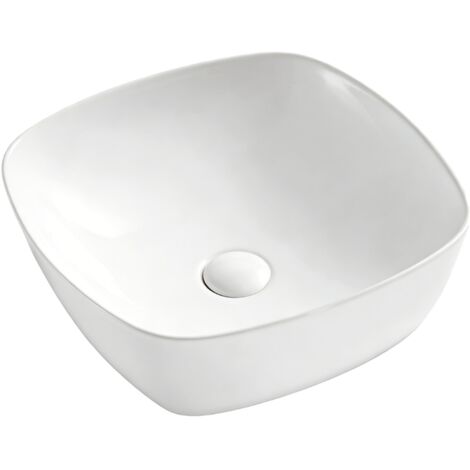 Vasque à poser carrée -41 cm -Blanc -SOPHIE (1/5)