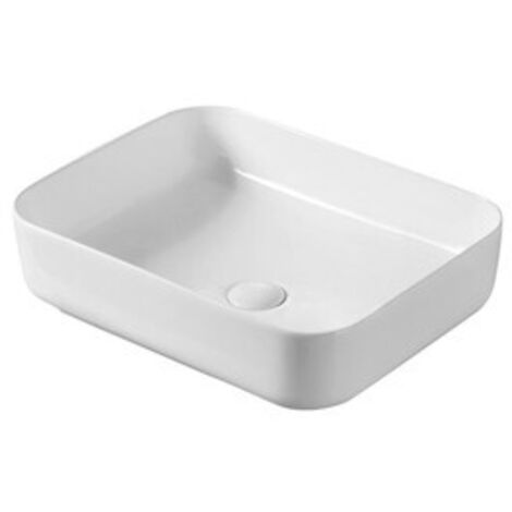 Vasque à poser rectangulaire -50 x 40 cm -Blanc brillant -AURORA (1/4)