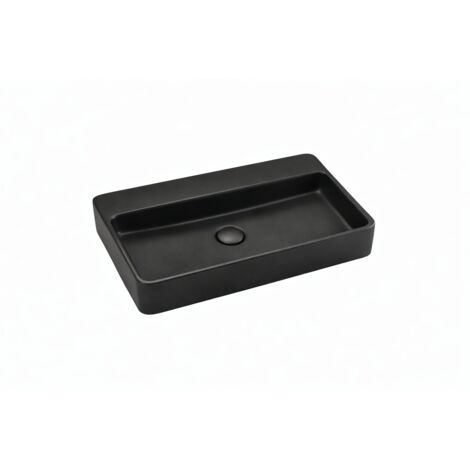 Vasque à poser rectangulaire -60,5 x 41,5 cm -Noir mat -ZAYRA (1/4)