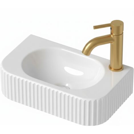 Lave-mains droit – 42 x 22 cm – Blanc brillant – NOVA