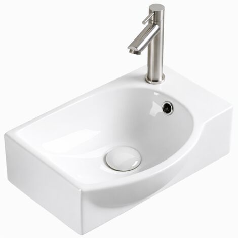 Lave-mains droit – 40 x 28 cm – Blanc brillant – ELIN (1/4)