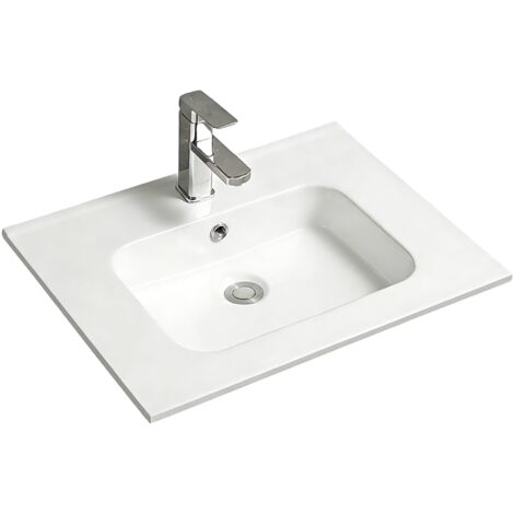 Vasque à encastrer rectangulaire - 60 x 46 cm - Blanc brillant - AUREA (1/5)