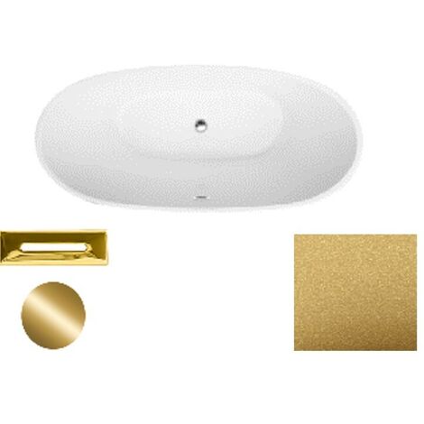 Baignoire îlot doré Glam avec bonde dorée Ayla 170x80 (1/2)