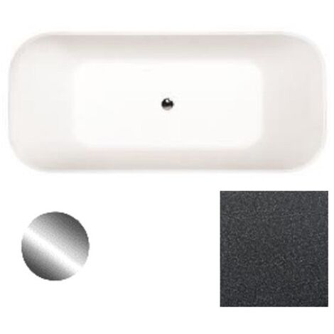 Baignoire îlot graphite Glam avec bonde graphite ASSOS 160x70 (1/2)