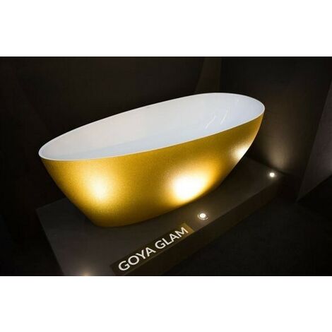 Baignoire îlot doré avec bonde dorée Glam GOYA A-LINE 170x80