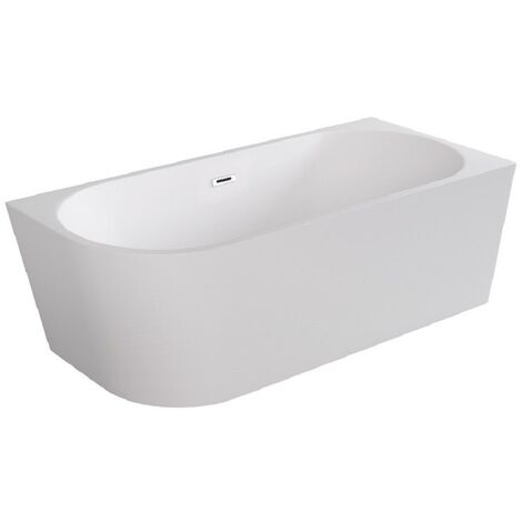 Baignoire d’angle droit dorée glam avec bonde blanc 150x70 ZOYA (1/3)