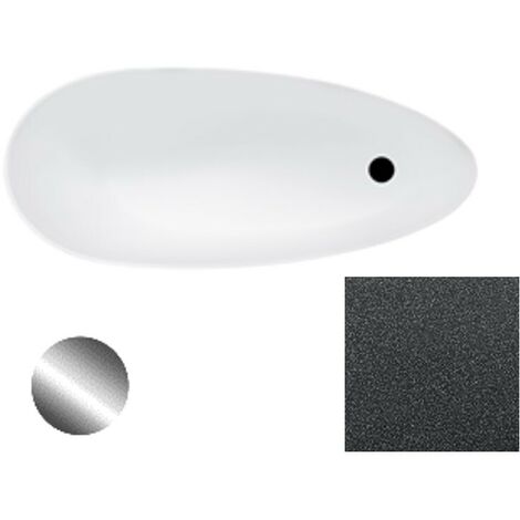 Baignoire îlot graphite Glam avec bonde graphite KEYA 165x70 (1/2)
