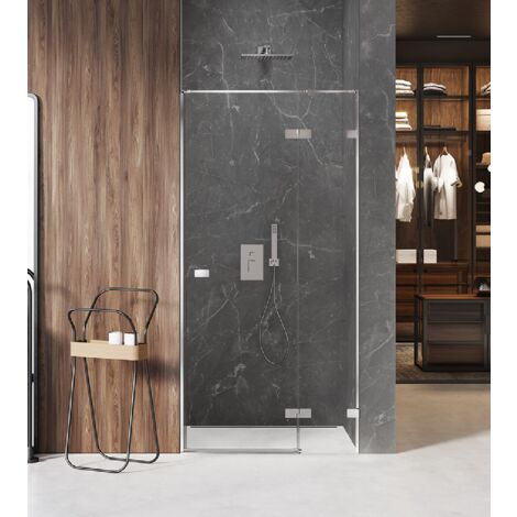 Porte de douche 130 cm chrome pivotante droite MAJORQUE CHROME (1/5)