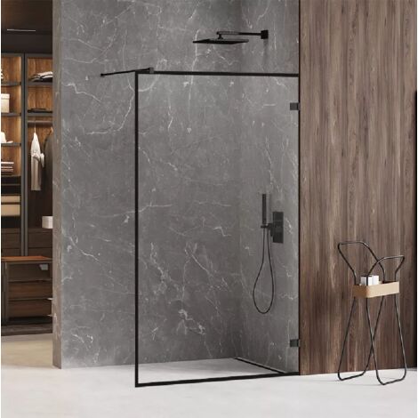 Paroi de douche à l'italienne noire avec cadre 60 cm BORA BORA BLACK (1/4)