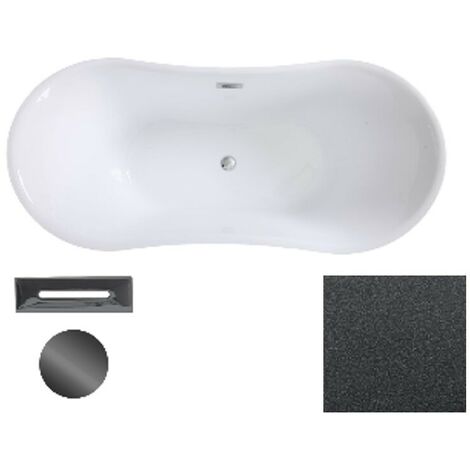 Baignoire îlot glam graphite avec bonde graphite AMBER 170x80 (1/2)