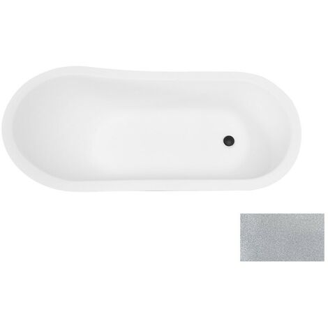 Baignoire îlot glam chrome sur pieds pattes de lion blanc OTYLIA 170x77 (1/3)