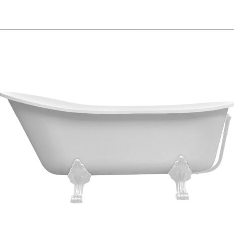 Baignoire îlot blanc sur pieds pattes de lion blanc OLAYA 160x68