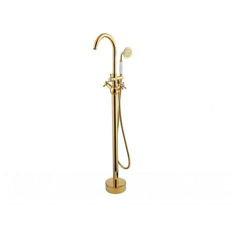 Mitigeur de baignoire îlot doré RETRO I 115 cm (1/2)