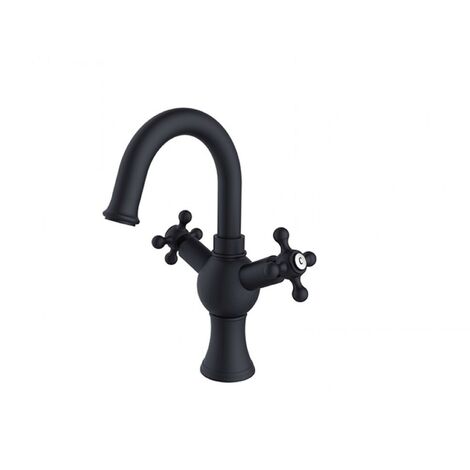 Mitigeur lavabo bas RETRO II, 27,5cm, noir mat (1/2)