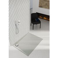 Receveur de douche en acrylique - gris ciment - rectangulaire - CRES - 80 x 70