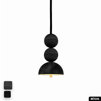 Lampe de suspension en béton velours - BOSFOR CONCRETE VELVET NOIR 2 BALLES LED 14W