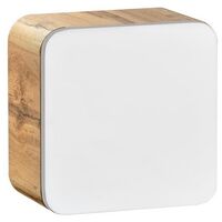 Caisson meuble haut de salle de bain - Chêne artisanal doré et blanc brillant - L35-H35-P22 - ARRIBA