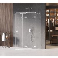 Cabine de douche blanc droite 90x90 pivotante SANTORINI WHITE, accès de face