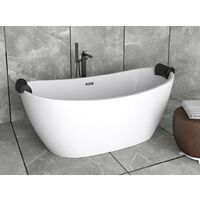 Baignoire îlot blanc brillant avec bonde blanc Ayla 170x80