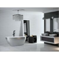 Baignoire îlot Glam chrome avec bonde chrome GOYA 160x70