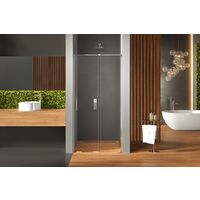 Porte de douche 180 cm chrome coulissante 2 volets MALDIVES CHROME, verre 8 mm