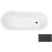 Baignoire îlot Glam graphite sur pieds pattes de lion chrome OLAYA 160x68