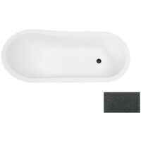 Baignoire îlot glam graphite sur pieds pattes de lion dorées OTYLIA 170x77