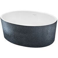 Vasque à poser graphite GLAM avec bonde blanc UNIQUA