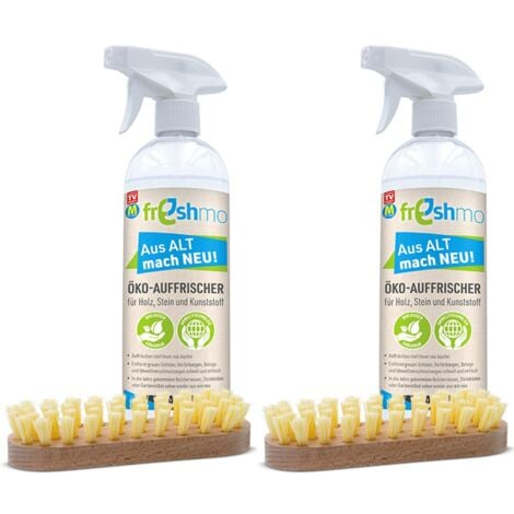 Freshmo mit Bürste 0,75 Liter DOPPELPACK ÖkoAuffrischer für Holz