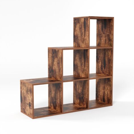 Libreria Stretta E Alta HOMASIS Libreria Da Parete, Scaffale Per Libri A 5 Ripiani 4 Scompartimenti, Mobilietto Multiuso In Legno, Espositore, Portaoggetti, Per Soggiorno, Ufficio, Camera Da Letto, 38 X 33 X