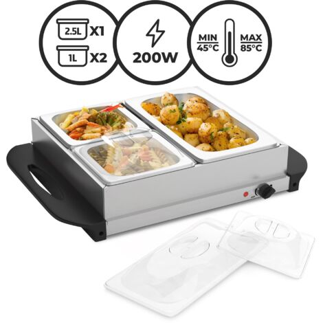 Scaldavivande Elettrico Jago Per Buffet | 2 Contenitori Da 2,5L | Temperatura Regolabile 40-85°C | Acciaio Inossidabile - Foto 8