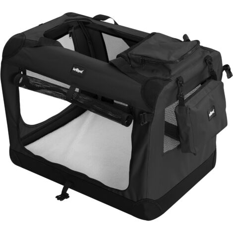 Trasportino Pieghevole Per Animali Wiltec - Taglia S 42x36x41cm, Nero Con Cuscino - Foto 4