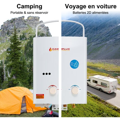 Outdoor Camping Tankless voyage douche chaude au gaz propane