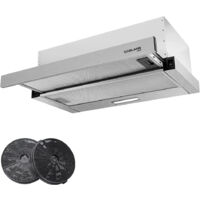 Hotte Aspirante Klarstein Zugspitze 90 - 90cm, 310 M³/h, Noir, Extraction Ou Recyclage