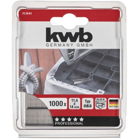 KWB Tackerklammern Type 053 11,4 x 14 mm Edelstahl Rostfrei 1000 Stück