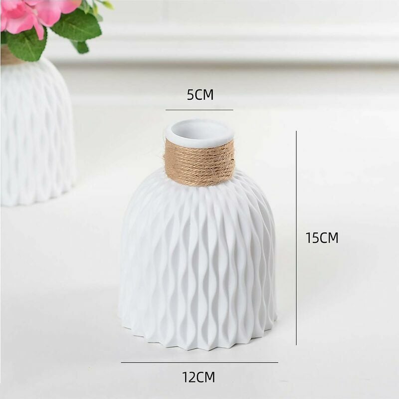 White Decorative Vase, Unbreakable Plastic Vases, Modern Geometric  Minimalist Style Flower Vase For Plant Decoration Living Room Tabletop  Wedding Home