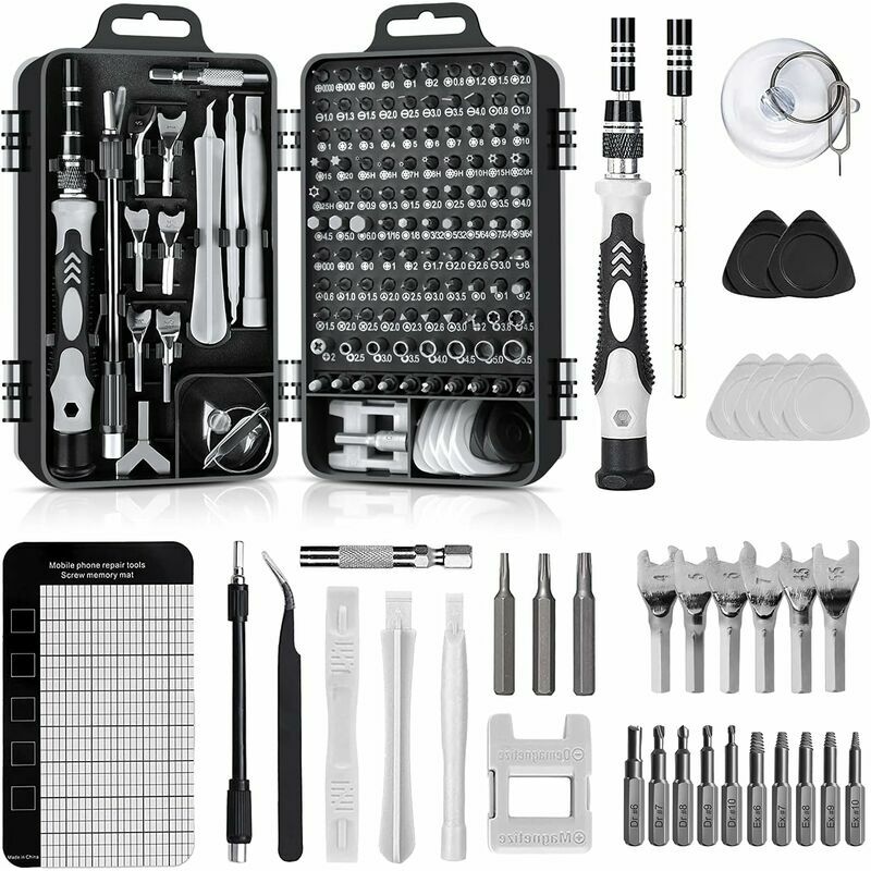 135 In 1 Screwdriver With Bits Set Mini Tool Kit Repairing Phillips Slotted  Torx Hex Magnetic Head Tweezers Extention Bar