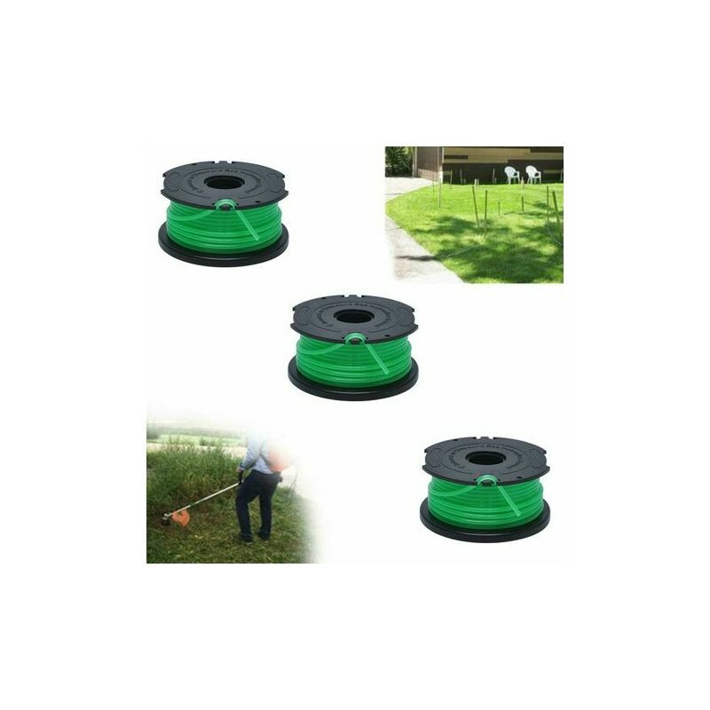 for Black+decker Pack Of 6 Grass Trimmer Replacement Spools, Self Reel Spool,  3 X 10m Heavy Duty Clear Nylon Line, 1.5mm Line, A6485-xj 