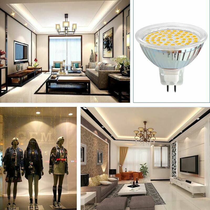 6pcs Gu5.3 Led Bulb 12v 3w Cool White 6000k,50mm,120 Degrees,gu5.3  Equivalent 30w,500lm,ac/dc 12v, Mr16 Gu5.3 Led Spotlight