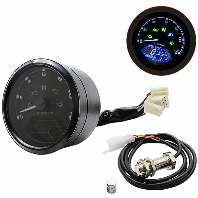 Universal Motorcycle Odometer LCD Digital Speedometer Tachometer