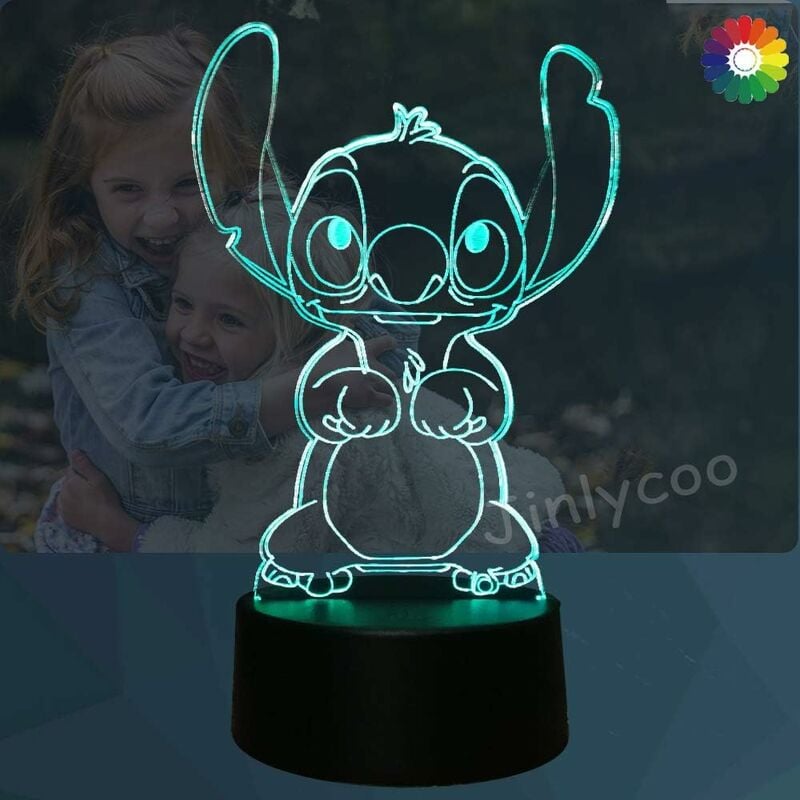 Stitch Night Light, 3D LED Stitch Toys with Smart Remote Control 16 Color Stitch  Lamp for Christmas Stitch Gift, Kids Room Decoration, Holiday Gifts 
