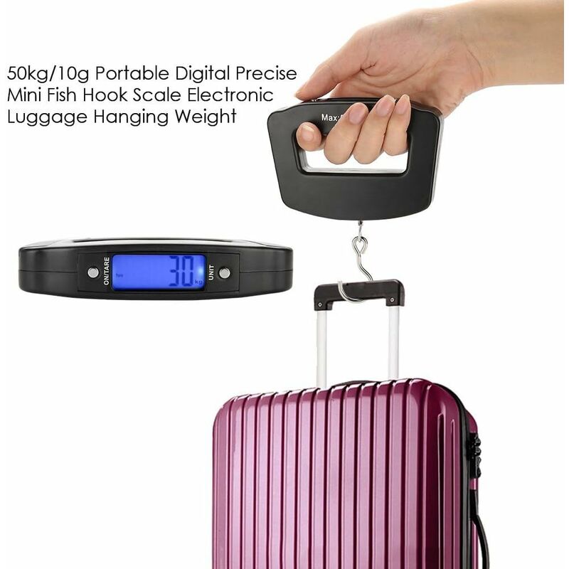 Digital Fish Scale Postal Hanging Hook Luggage Weight LCD Mini Portable 110  lb