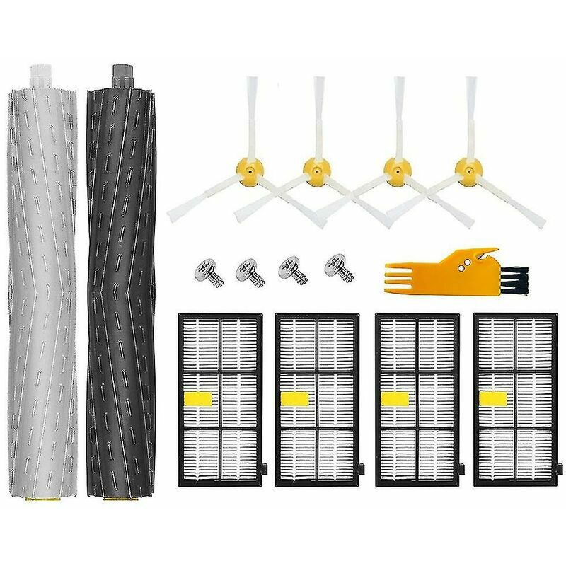 Replenishment Kit for iRobot Roomba 800 900 Series 805 860 870 871 880 890  960 980 Robotic Vacuum Cleaner Accessory, Replacement Parts with 2 Roller,  3 Hepa Filter,3 Side Brushes 