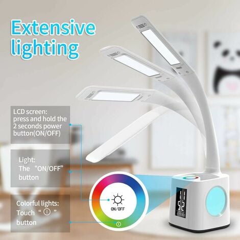 YOUKOYI LED Desk Lamps for Home Office, Rechargeable Battery Operated White