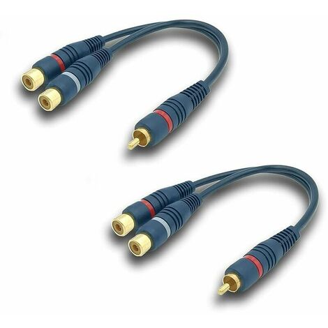 RCA Y Cable - RCA Mono Female to Two RCA Male - Dedicated Audio