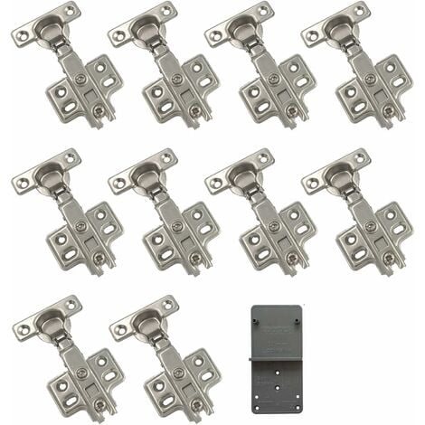 90 Degree Full Overlay 26mm Soft Close Mini Hinges with Hydraulic Damper  Self Closing Damper Hinge for Door Cabinets Pack of 10