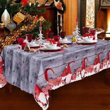 Christmas Tablecloth Rectangle, Plaid Table Cloth with Snowflake  Decorations, Heavy Weight & Spillproof Table Cover for Dining, Party &  Holidays (Snow