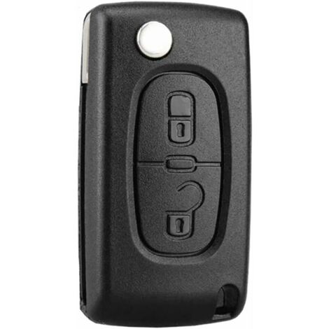 For Peugeot 207 307 308 2 Button Replacement Flip Key Fob Cover Case +  battery