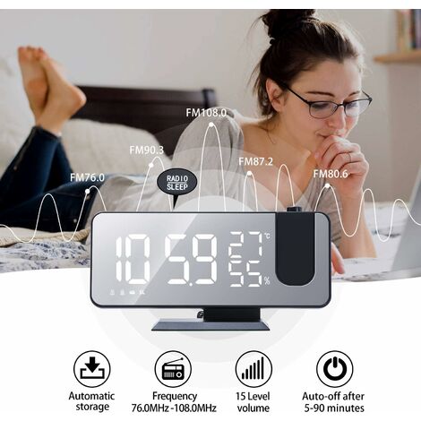 Alarm Clock, Digital Clock, Small Wall Clock, Battery Operated, Adjustable  3-Level Led Brightness, Dim Night Mode, 12/24Hr, Cordless, Constantly 1.2