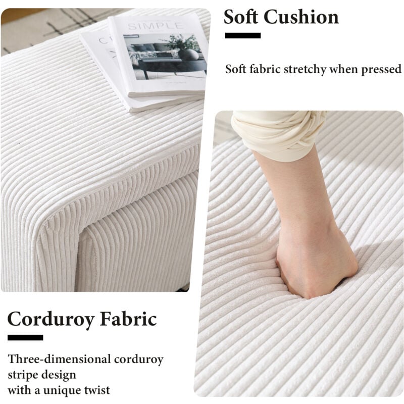 Wahson Banc De Rangement En Fausse Fourrure Banc D'entrée Pliable